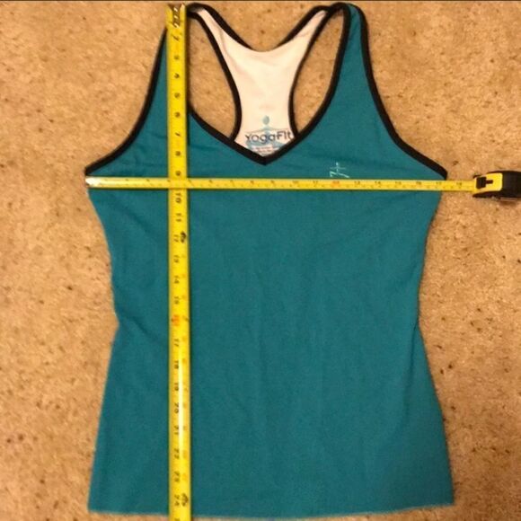 NWOT Yogafit Tank Teal Black Trim Large - Picture 2 of 6